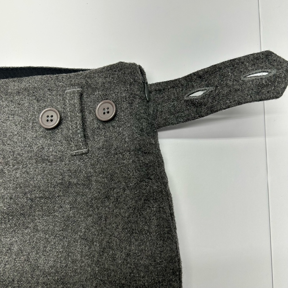 GAP VINTAGE Charcoal Gray Virgin Wool Skirt W 4 Pleated Bottom Side Zip Lined - Picture 5 of 15